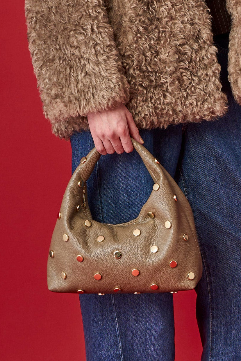 【MILLELA  FIRENZE】フラットスタッズハンドバッグ