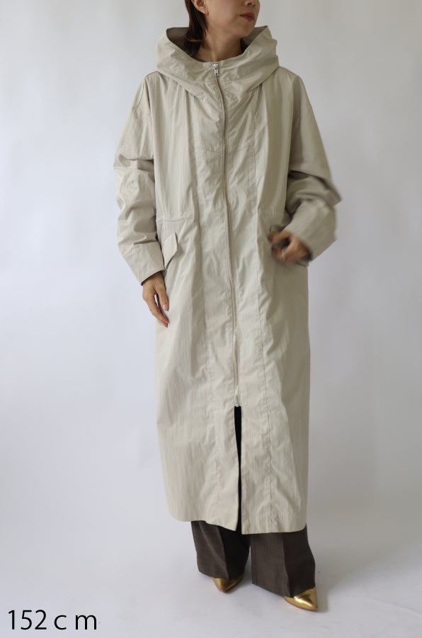【ACUTA】フィブリルタッチフーディロングコート