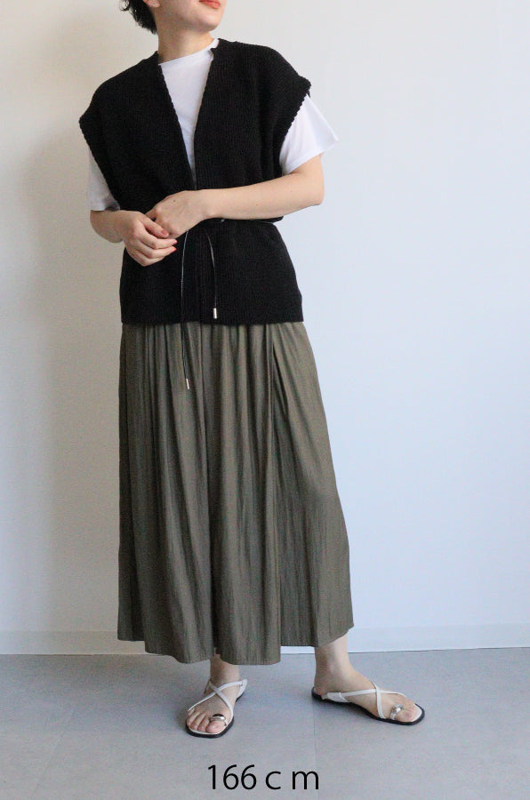 【ACUTA】【再入荷】割繊サテンラップパンツ