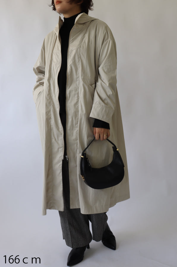 【ACUTA】フィブリルタッチフーディロングコート