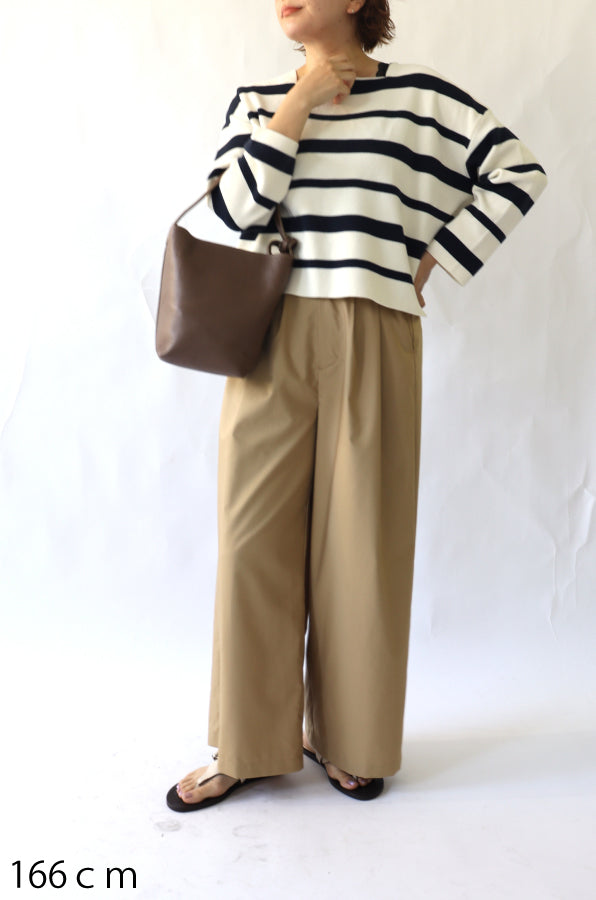 【ACUTA】スクエアネックボーダーニット