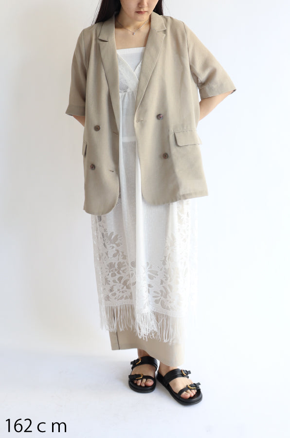 【ACUTA】 【PRE ORDER】シアーメッシュハーフスリーブジャケット