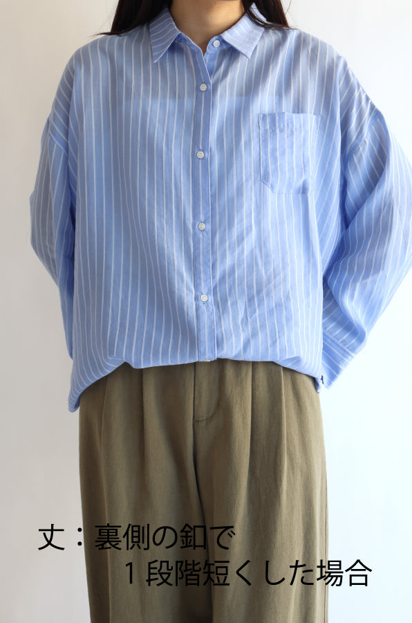 【ACUTA】【再入荷】シアーストライプマルチWAYシャツ