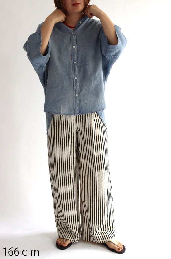 【ACUTA】 シアーデニムビッグカフスシャツ