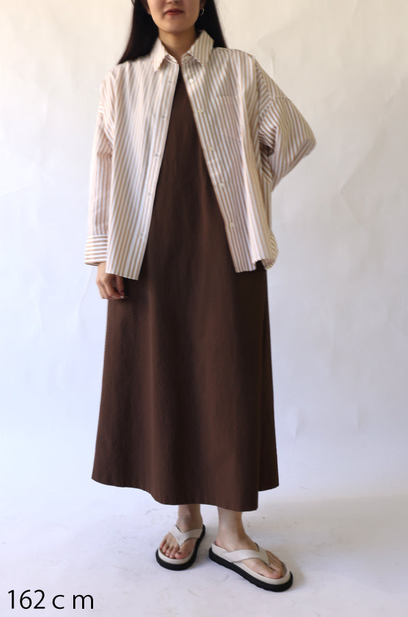 【ACUTA】ストライプブロードポンチョ風シャツ