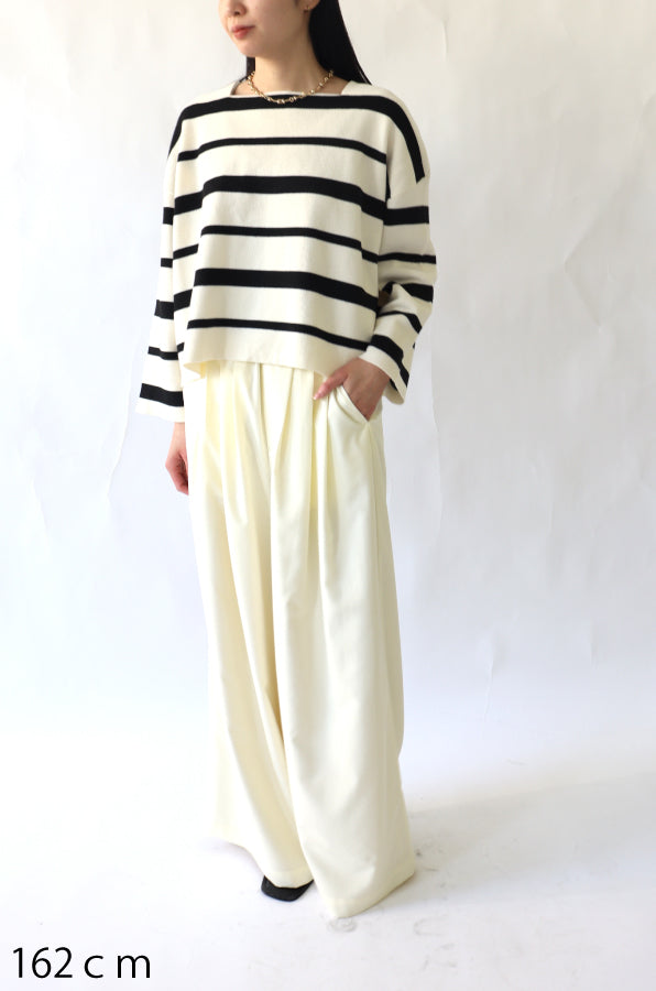 【ACUTA】スクエアネックボーダーニット