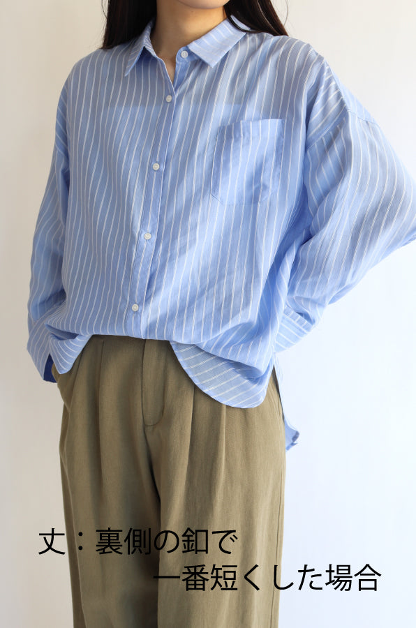 【ACUTA】【再入荷】シアーストライプマルチWAYシャツ