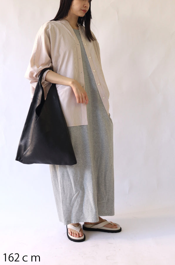 【ACUTA】 細ストライプドルマンポンチョシャツ