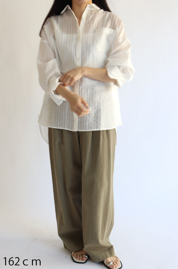 【ACUTA】【再入荷】シアーストライプマルチWAYシャツ
