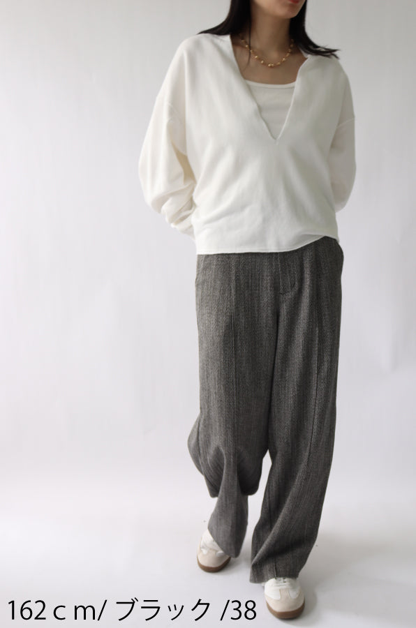 【ACUTA】ヘリンボーンワイドパンツ