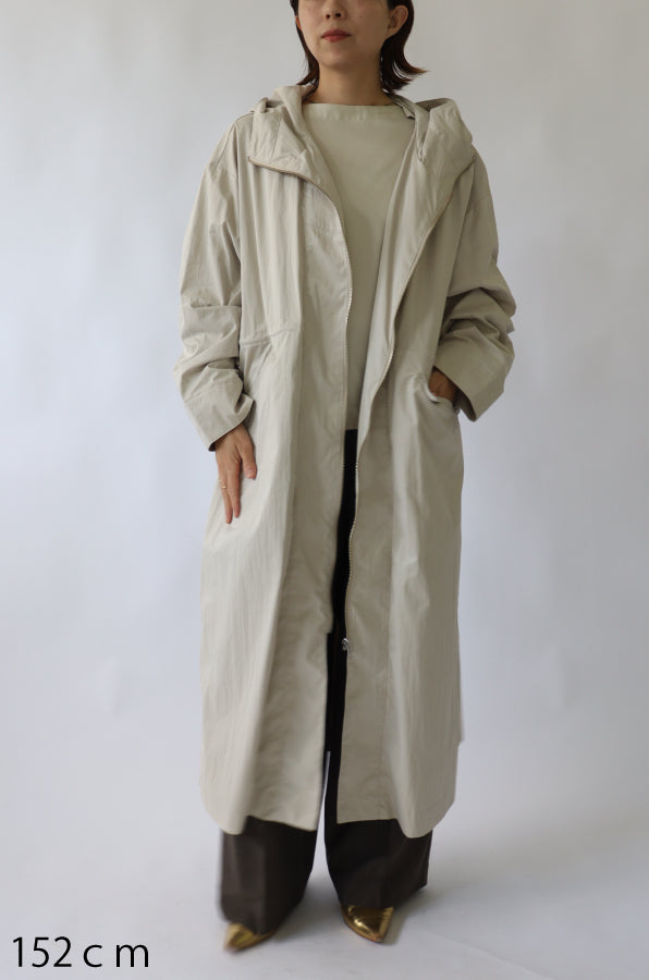 【ACUTA】フィブリルタッチフーディロングコート