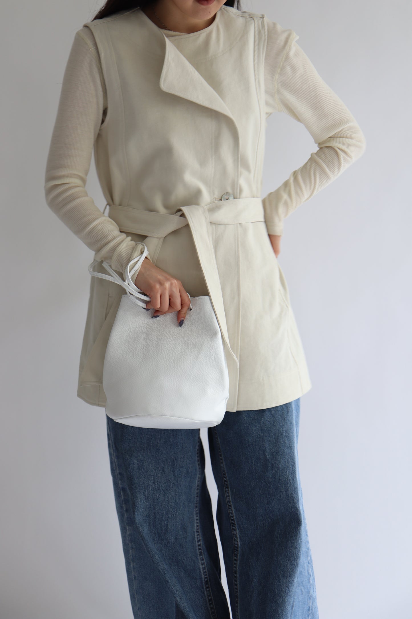 【MILLELA  FIRENZE】 巾着レザーバッグ