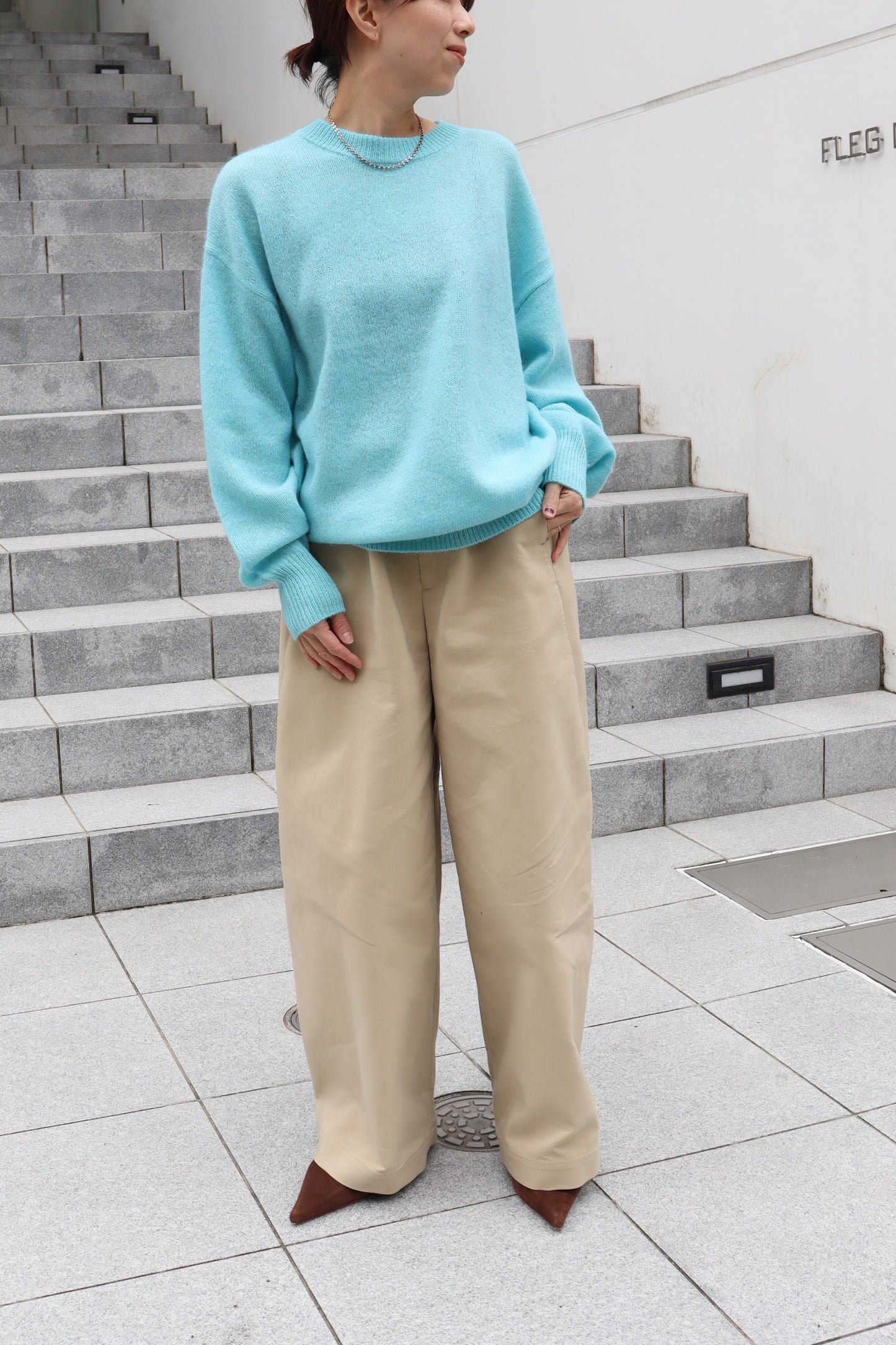 【ACUTA】 ヤク混クルーネックニット