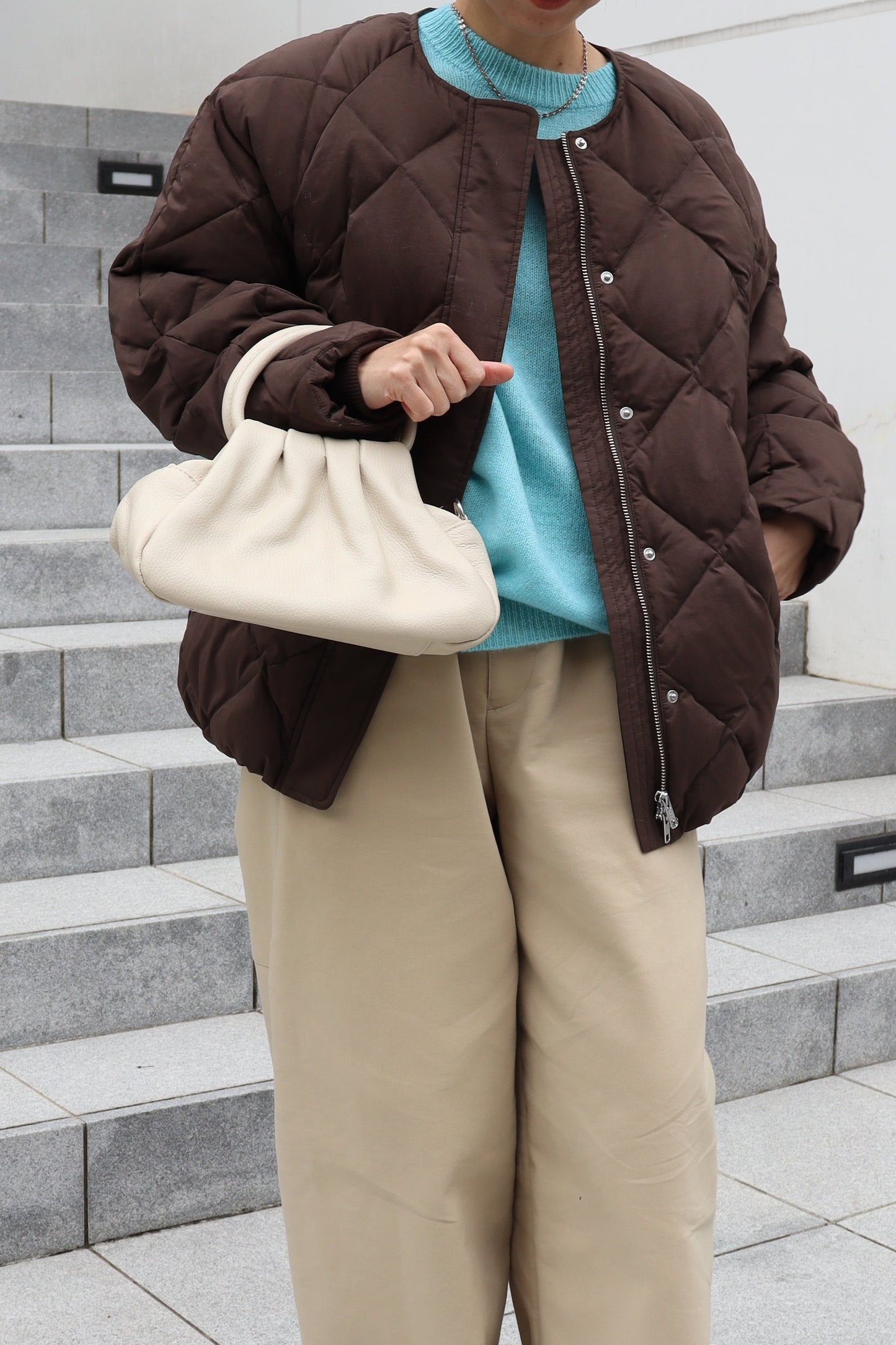 【MILLELA  FIRENZE】タックハンドバッグ