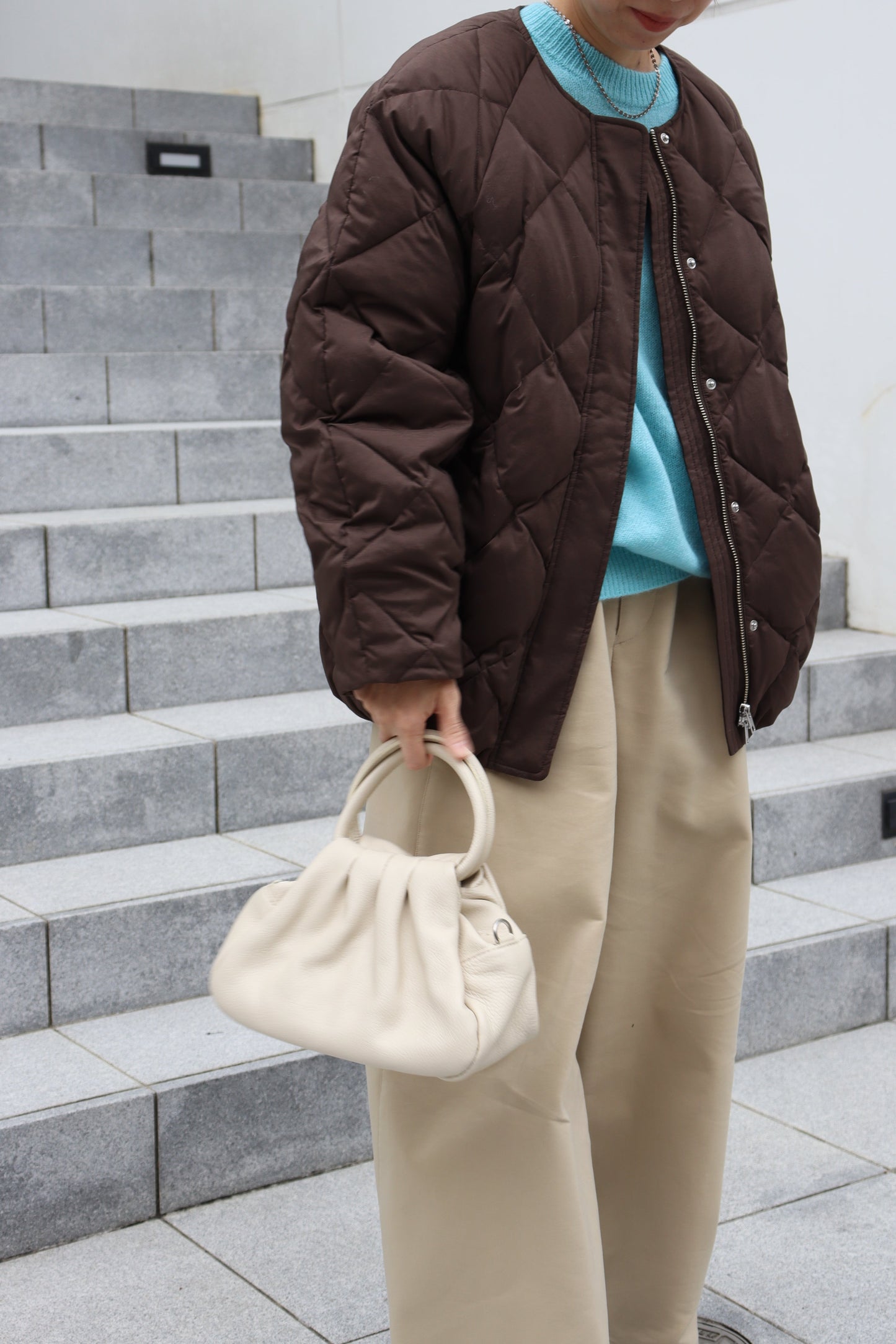 【MILLELA  FIRENZE】タックハンドバッグ