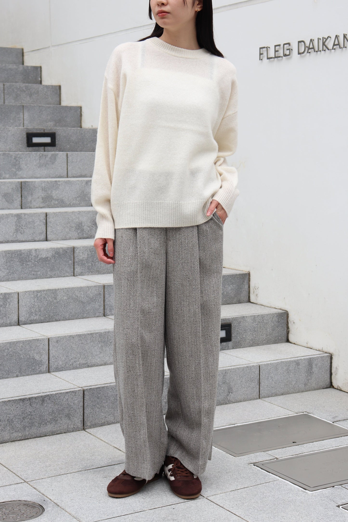 【ACUTA】 ヤク混クルーネックニット