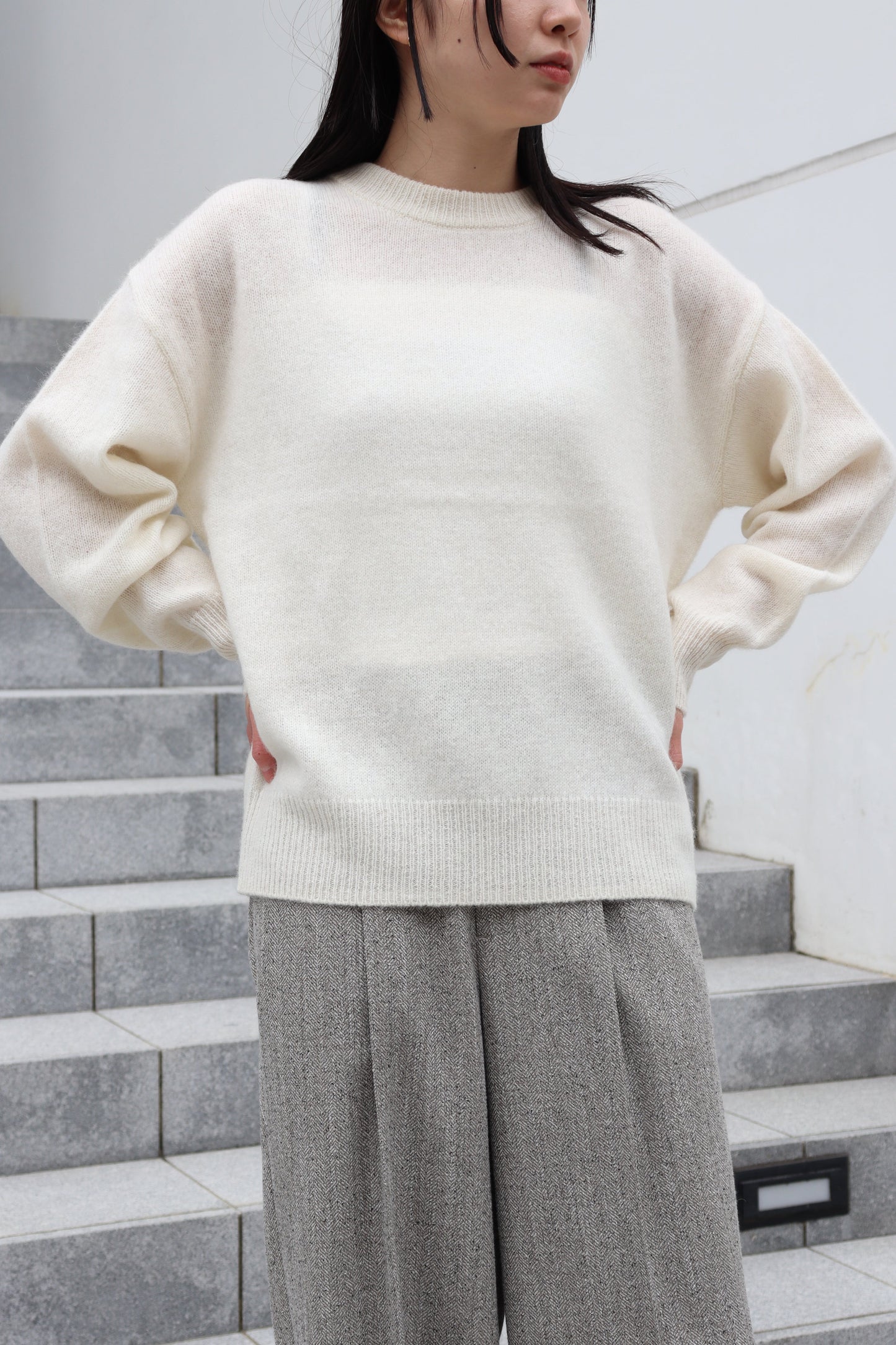【ACUTA】 ヤク混クルーネックニット