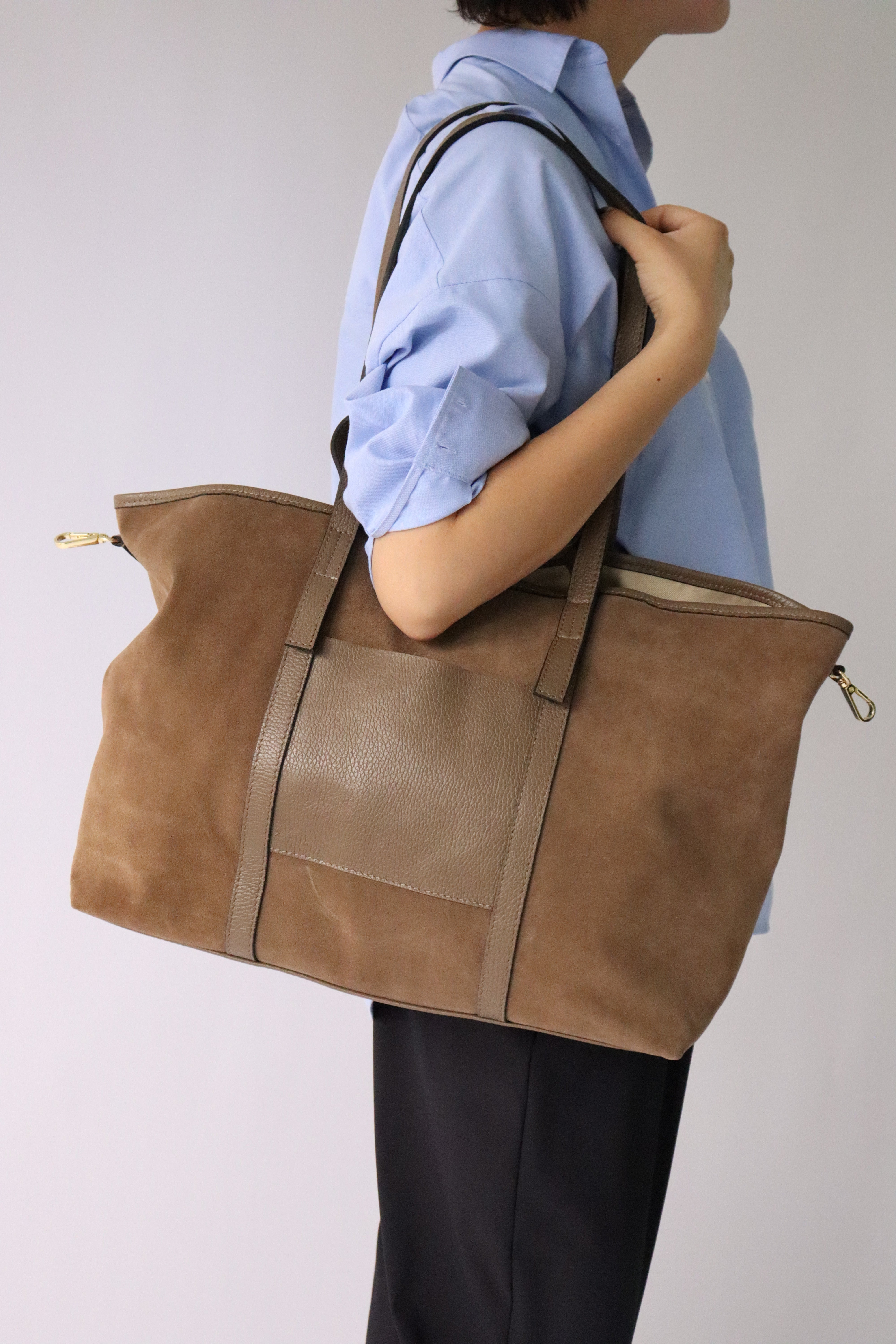 MILLELA FIRENZE】スエード×レザートートバッグ ミレッラ