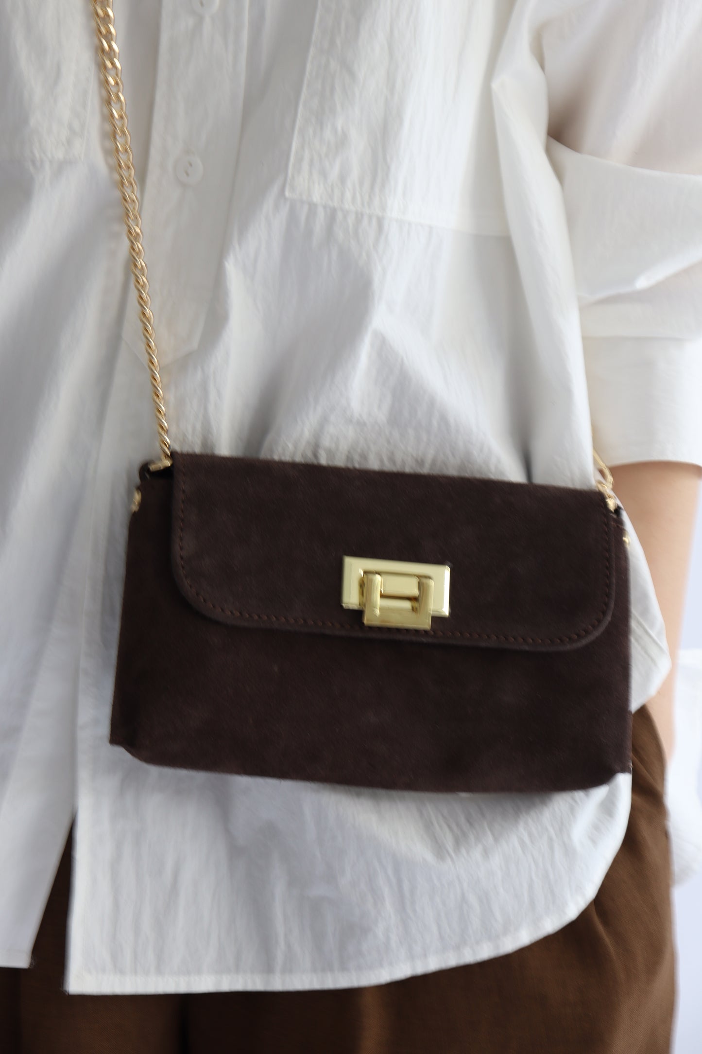 【MILLELA  FIRENZE】スエードチェーンミニバッグ