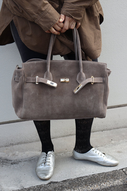 【MILLELA FIRENZE】金具付きスエードトートバッグ