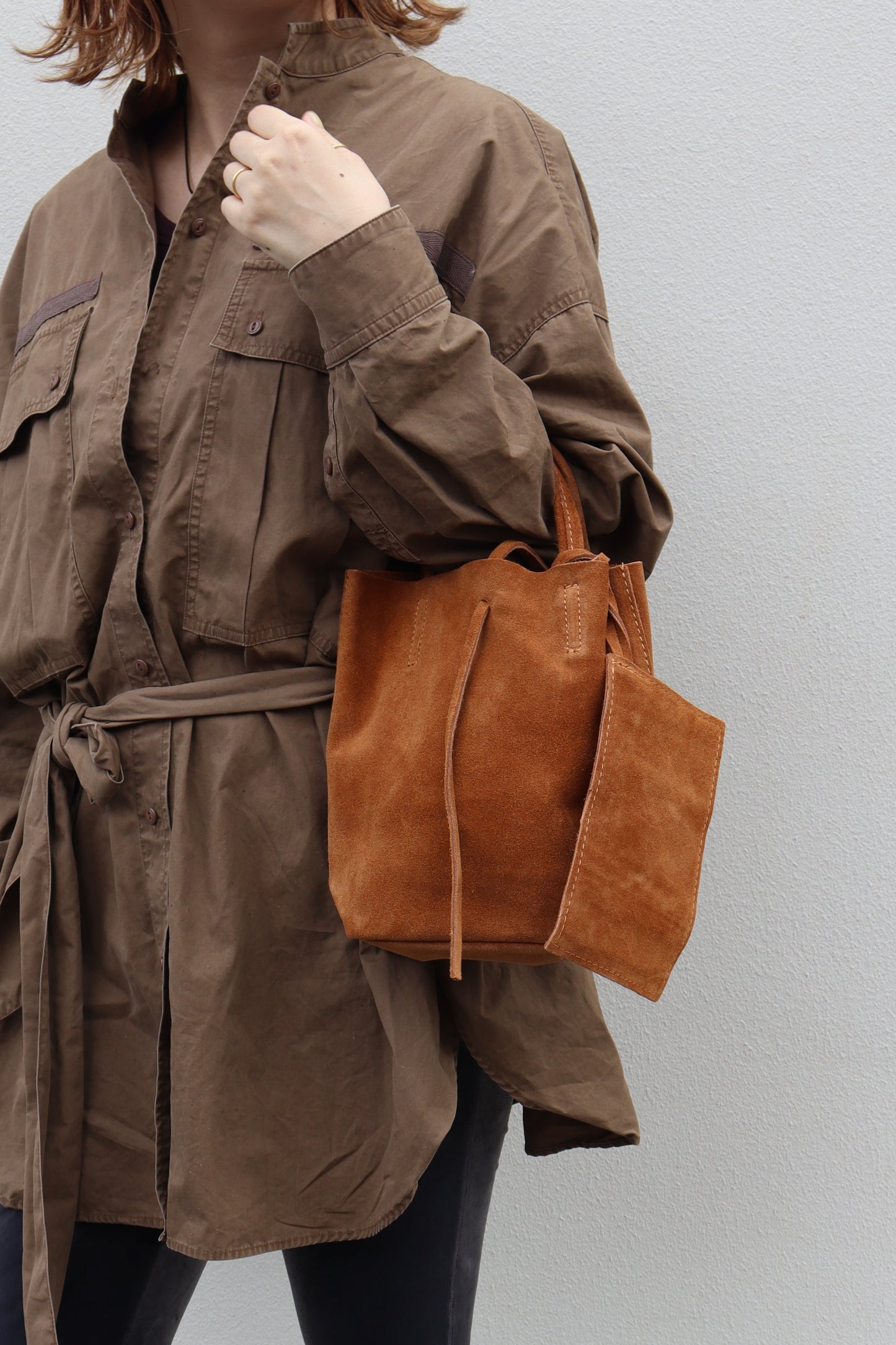 【MILLELA FIRENZE】スエードミニトートバッグ