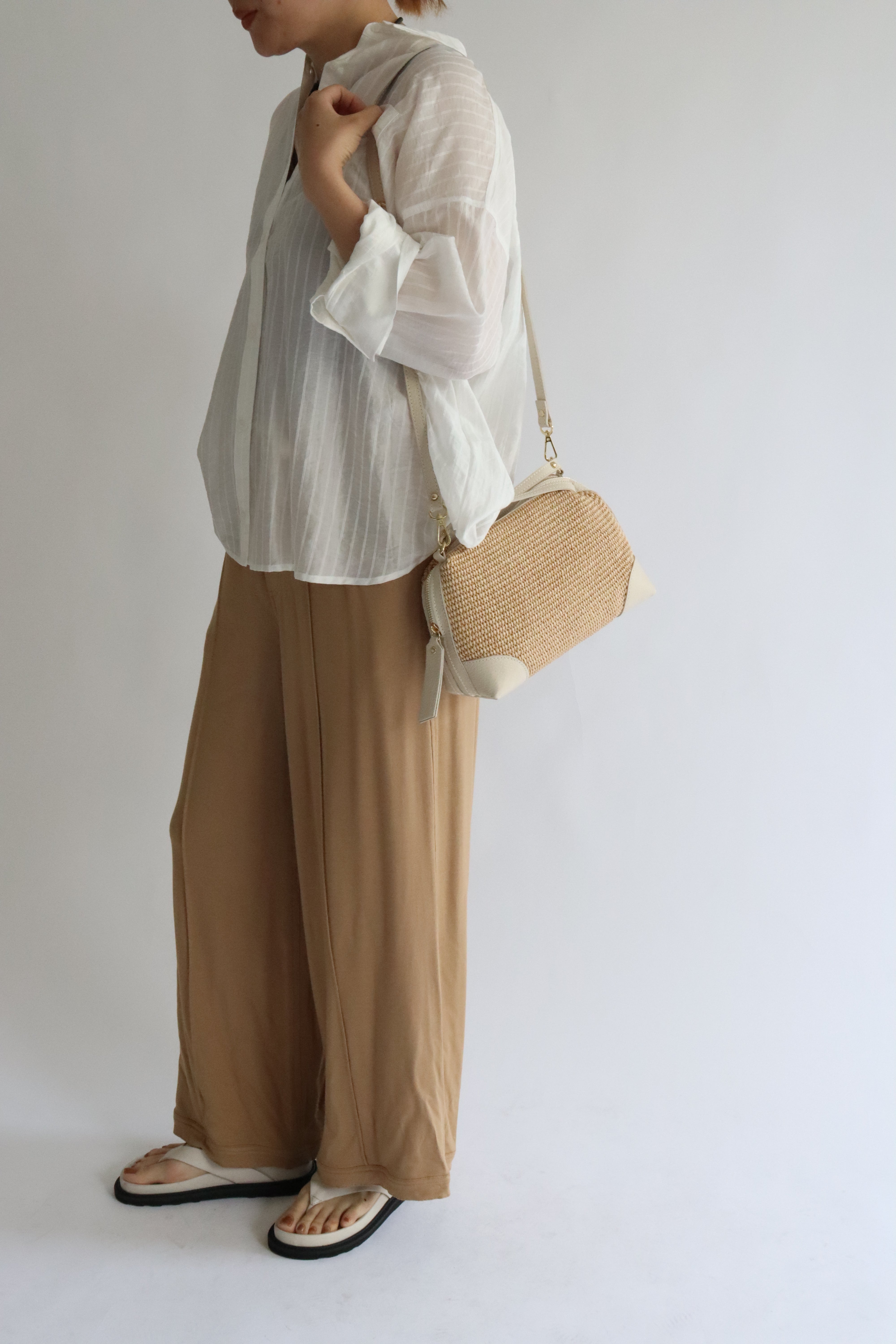 MILLELA FIRENZE ラフィア素材 バッグ　美品 MILLELA FIRENZE ラフィア×レザー 2WAYバッグ | イタリア製 レディース