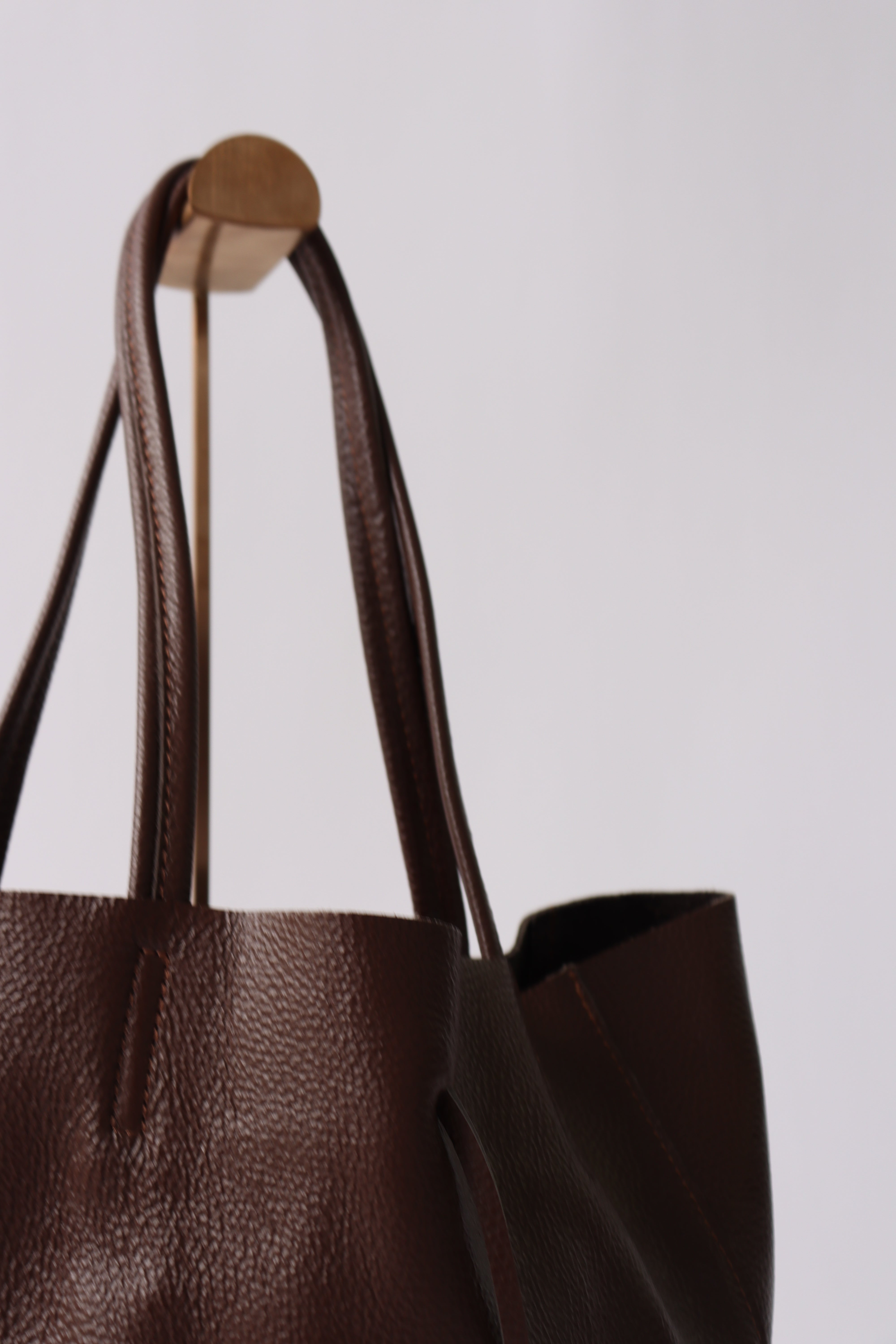 美品MILLELAミレッラトートバッグレザー茶色ターンロックA4◎