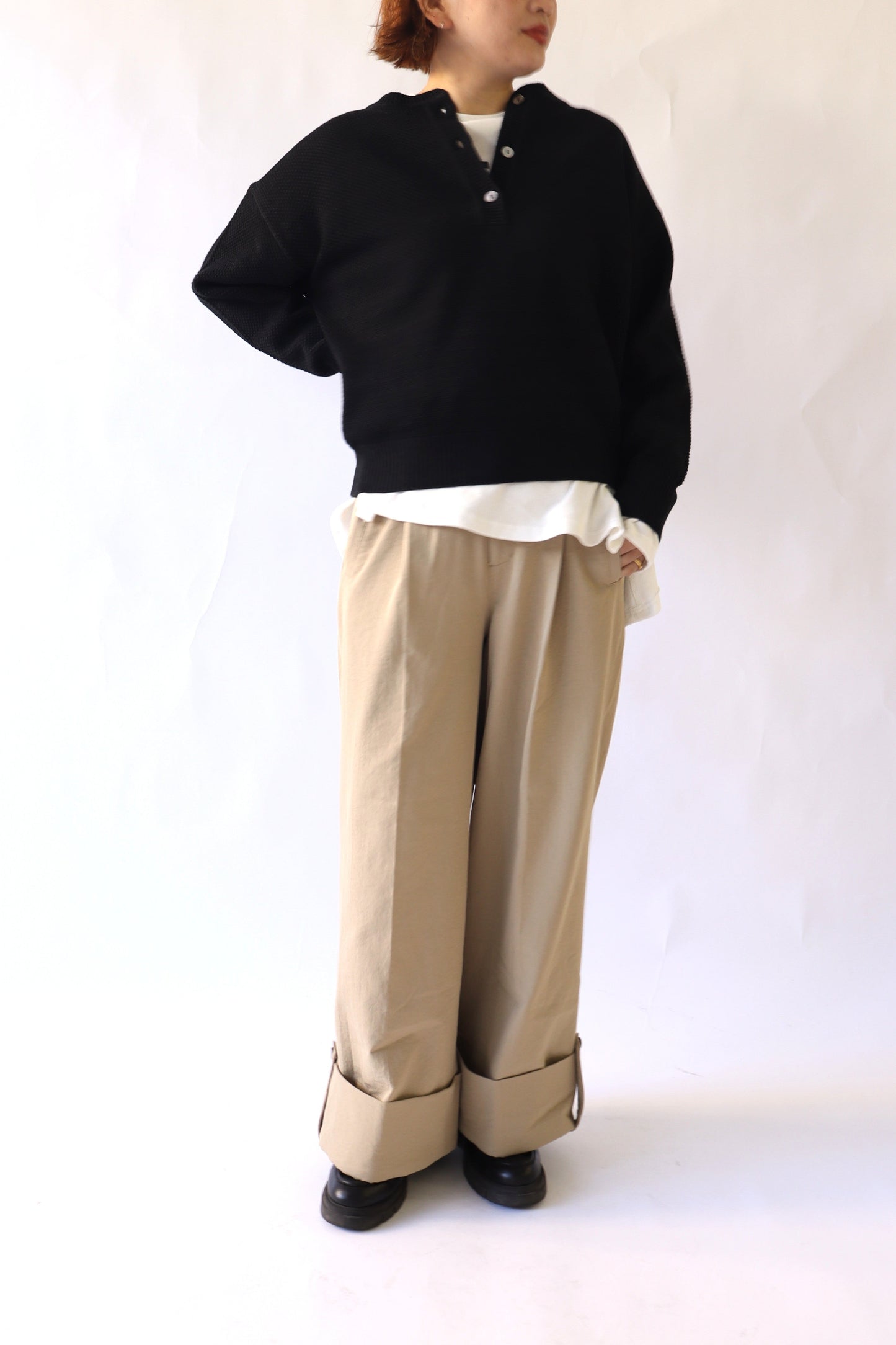 【ACUTA】かのこ編みヘンリーニット