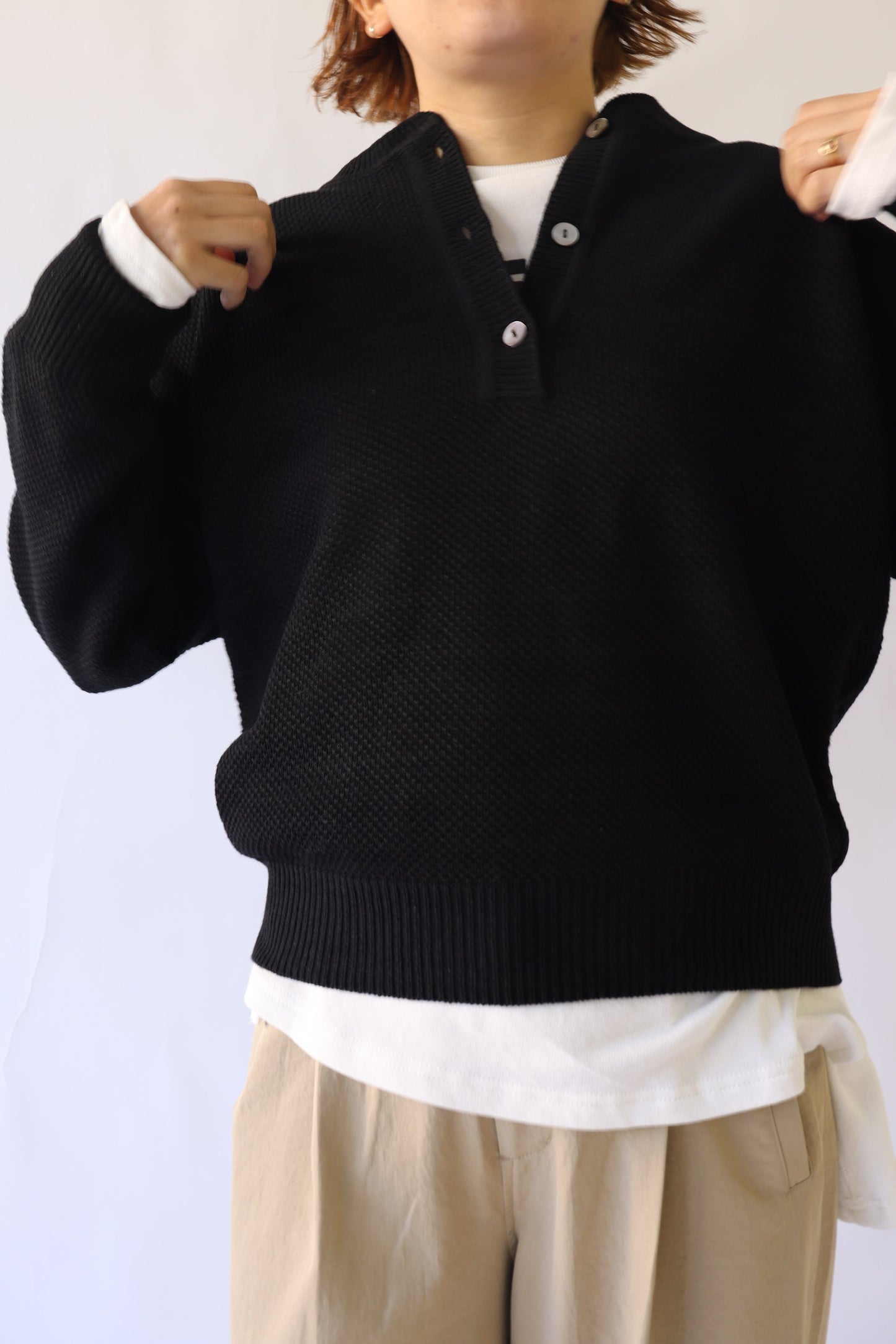 【ACUTA】かのこ編みヘンリーニット