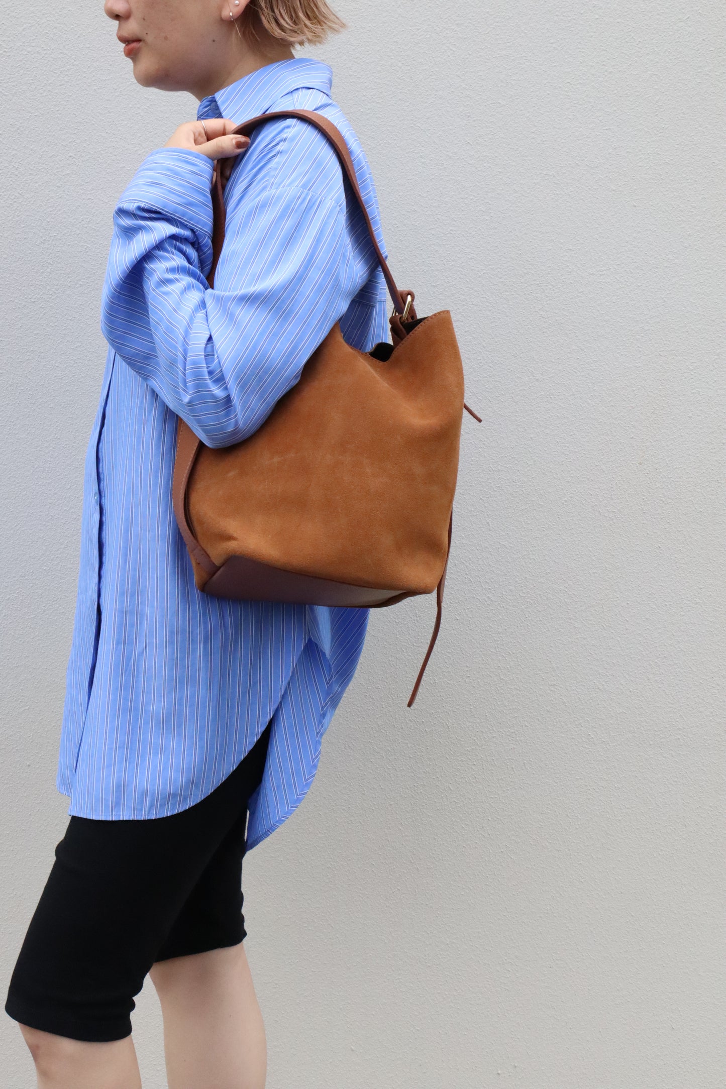 【MILLELA  FIRENZE】スエードワンショルダーバケットバッグ