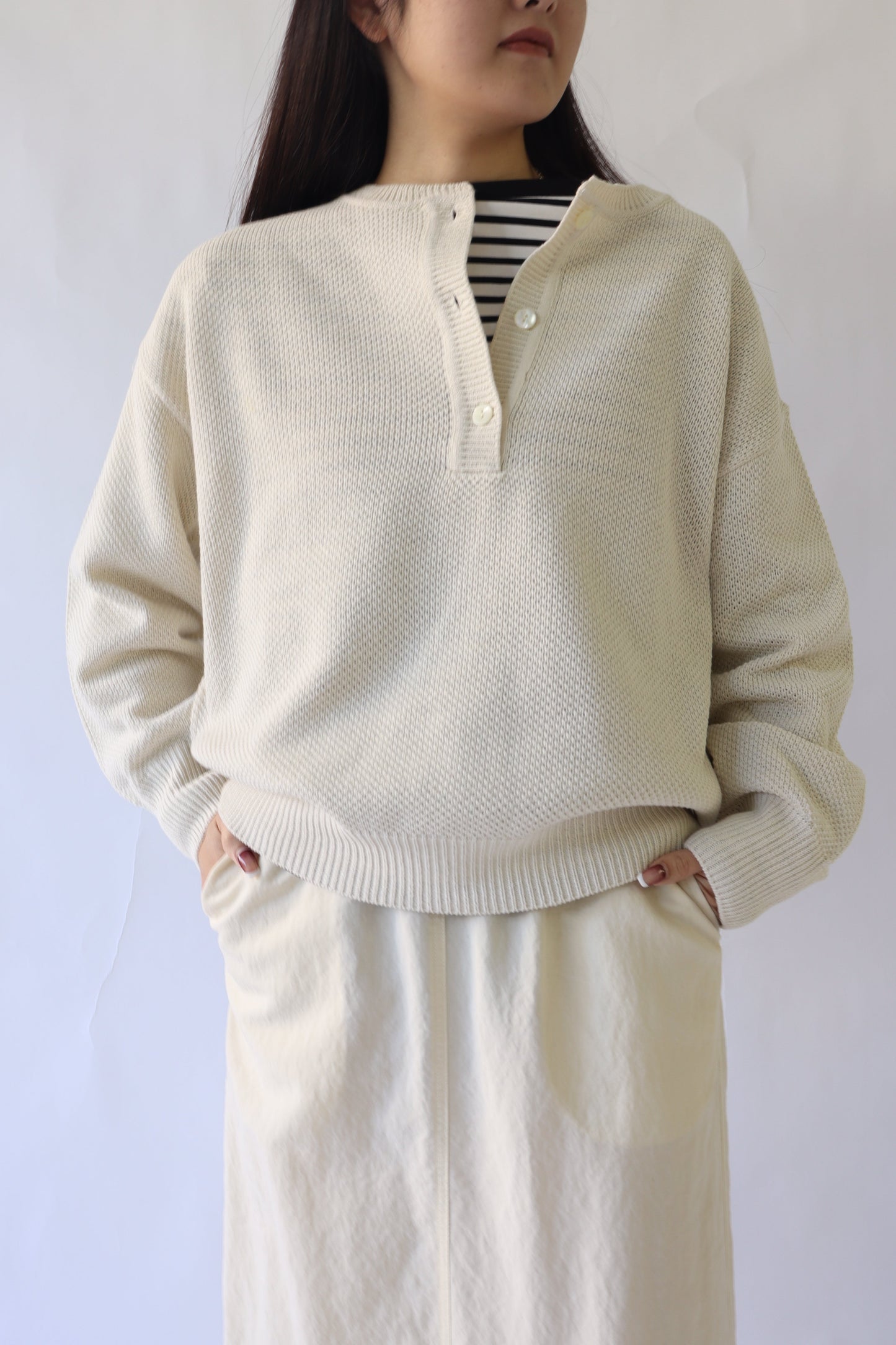 【ACUTA】かのこ編みヘンリーニット