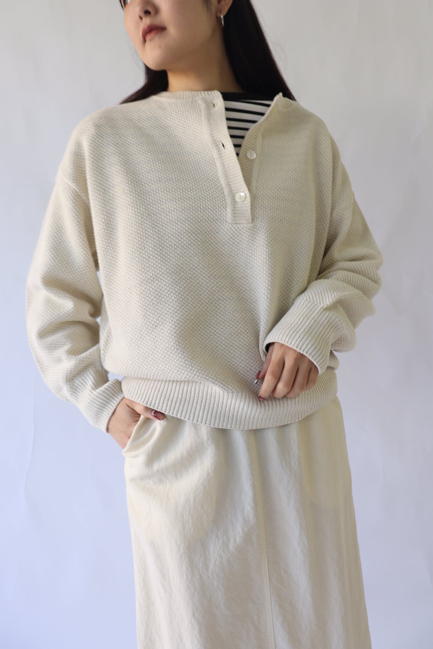 【ACUTA】かのこ編みヘンリーニット