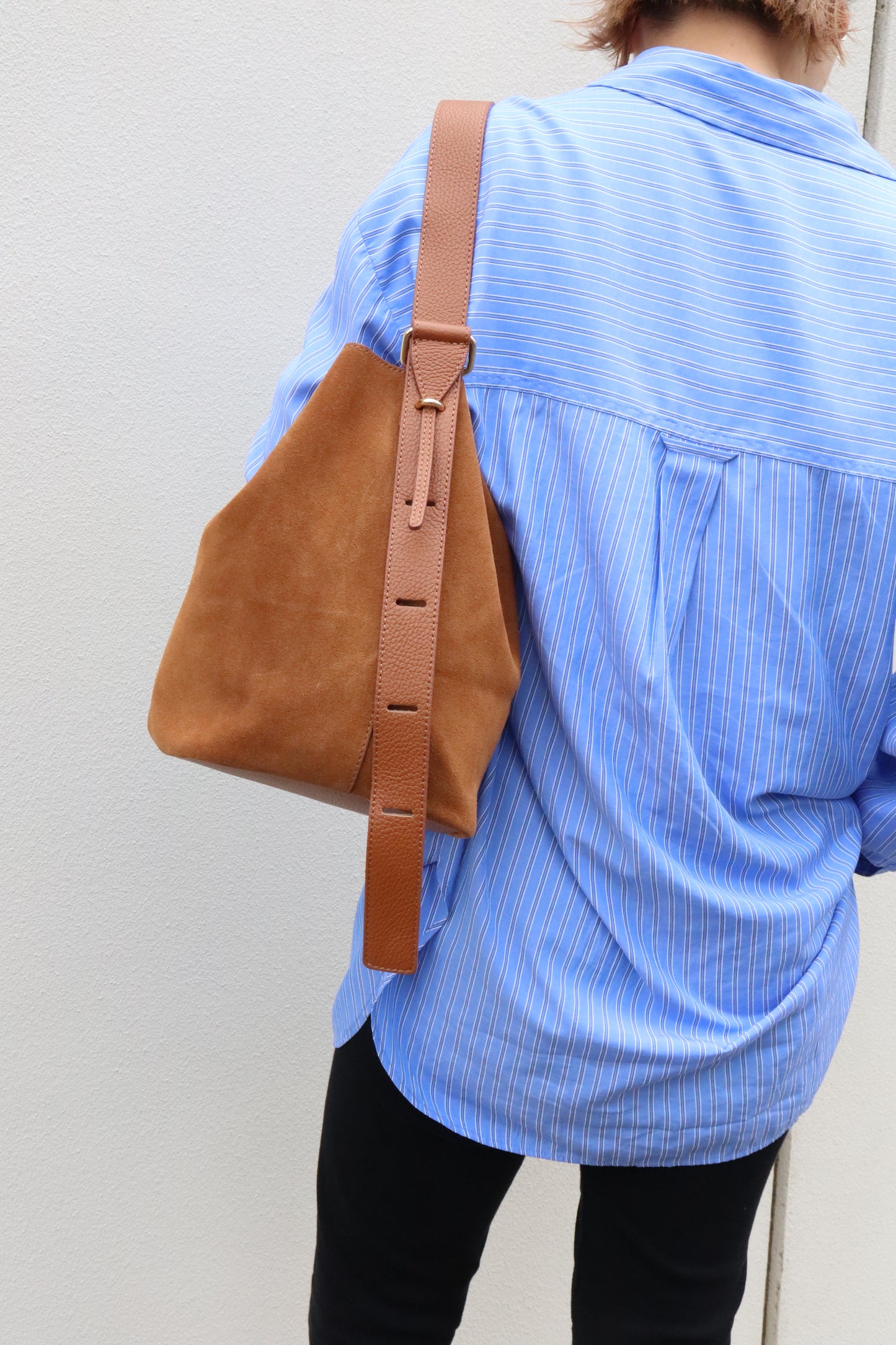 【MILLELA  FIRENZE】スエードワンショルダーバケットバッグ