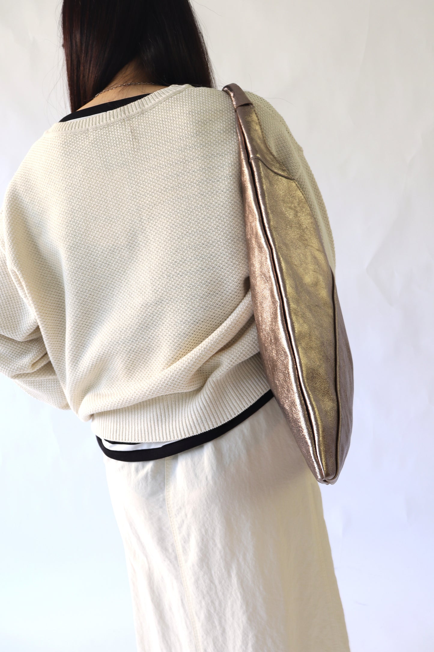 【MILLELA  FIRENZE】【PREORDER】メタリックトライアングルミディバッグ