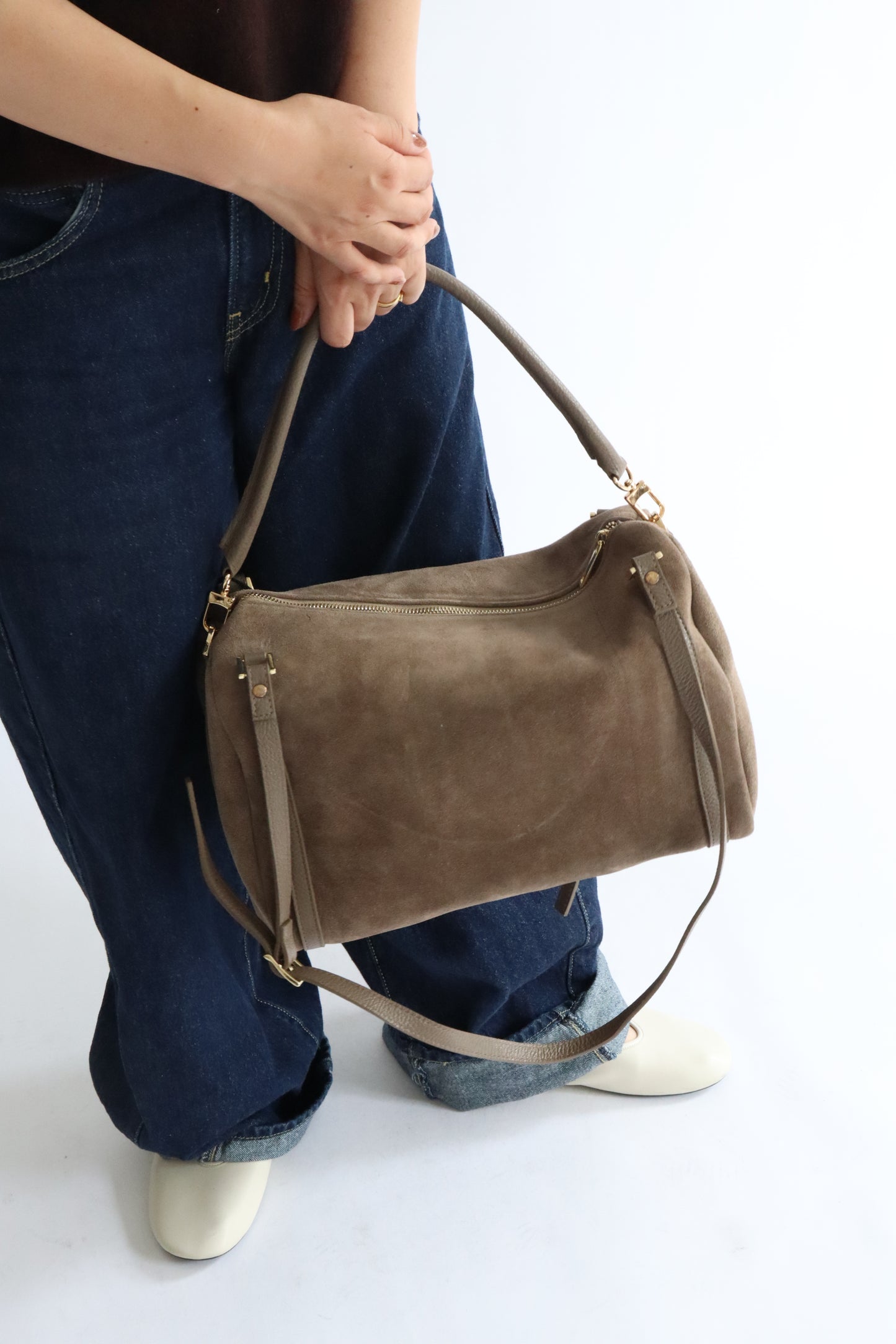 【MILLELA  FIRENZE】スエード2WAYボストンバッグ