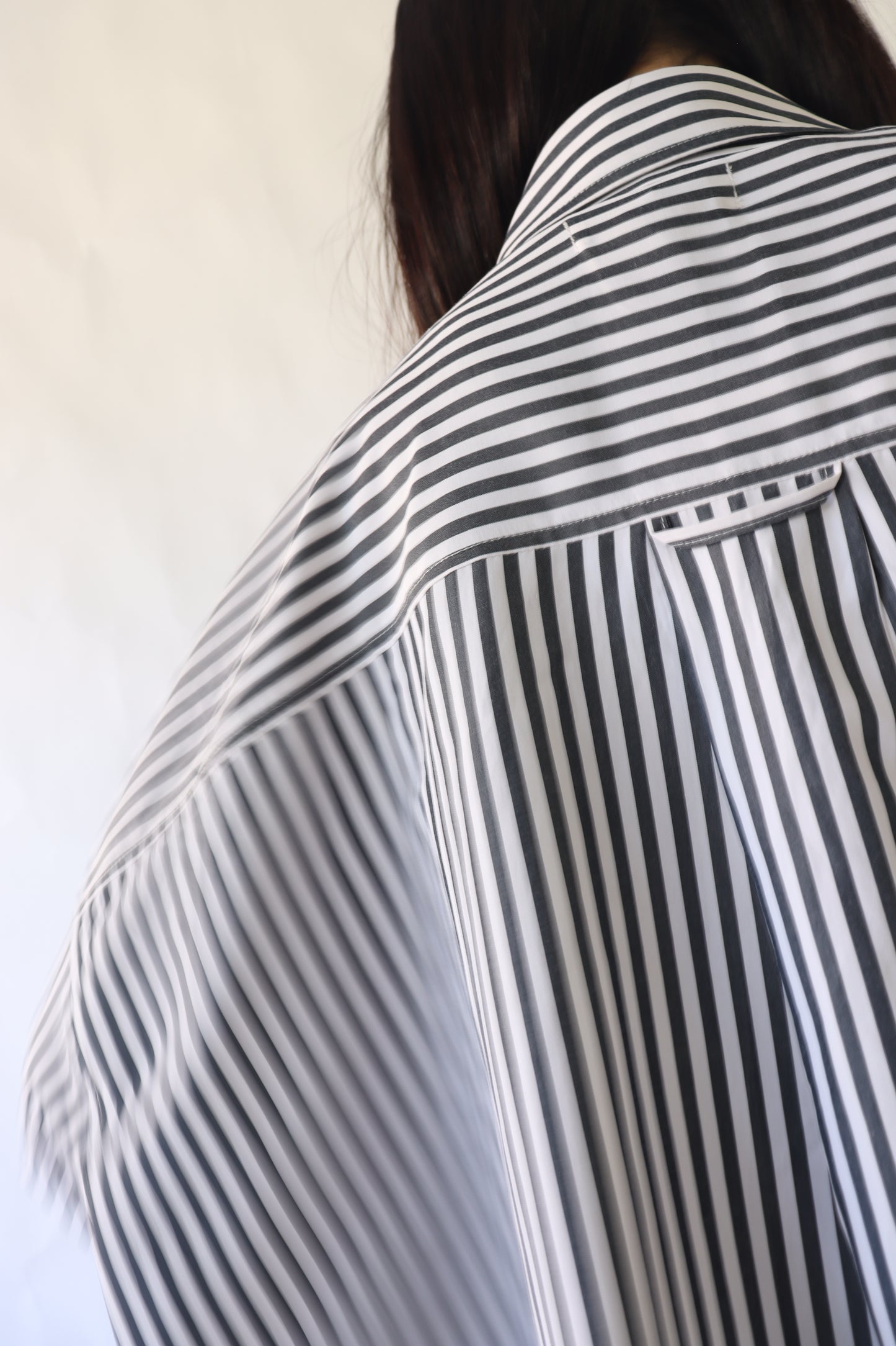 【ACUTA】ストライプブロードポンチョ風シャツ