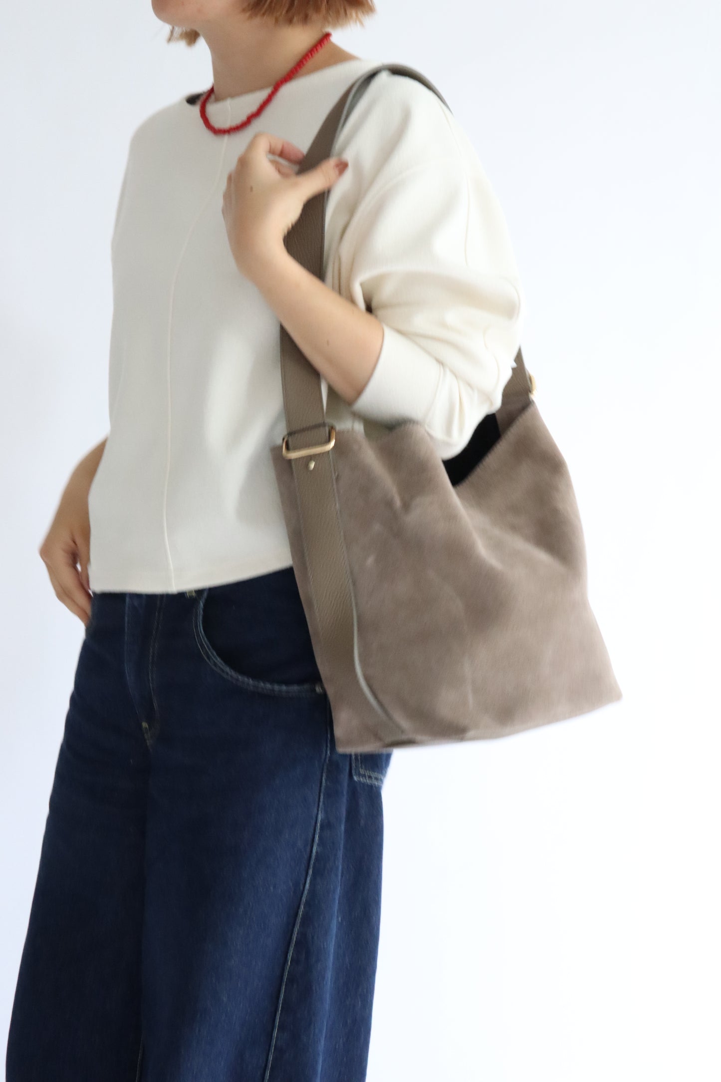 【MILLELA  FIRENZE】スエードワンショルダーバケットバッグ