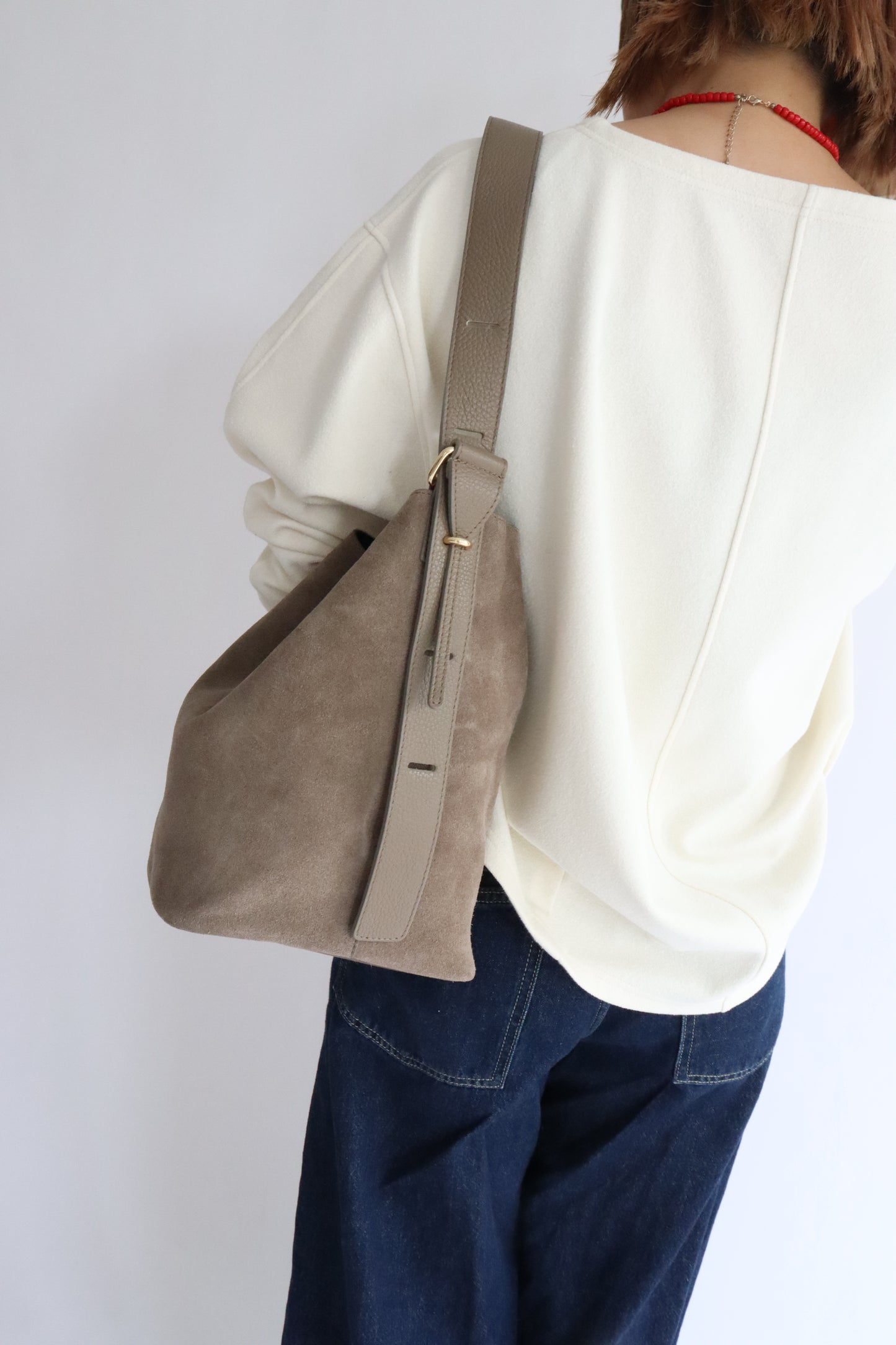 【MILLELA  FIRENZE】スエードワンショルダーバケットバッグ