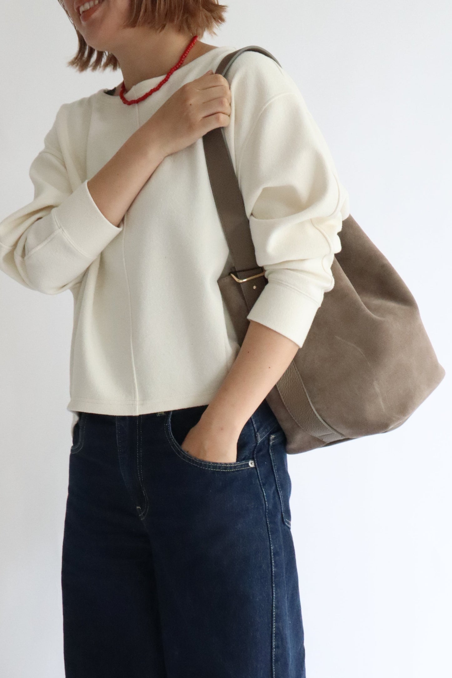 【MILLELA  FIRENZE】スエードワンショルダーバケットバッグ