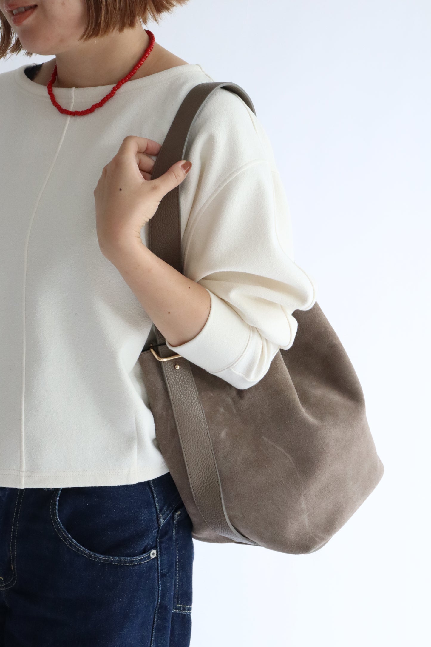 【MILLELA  FIRENZE】スエードワンショルダーバケットバッグ