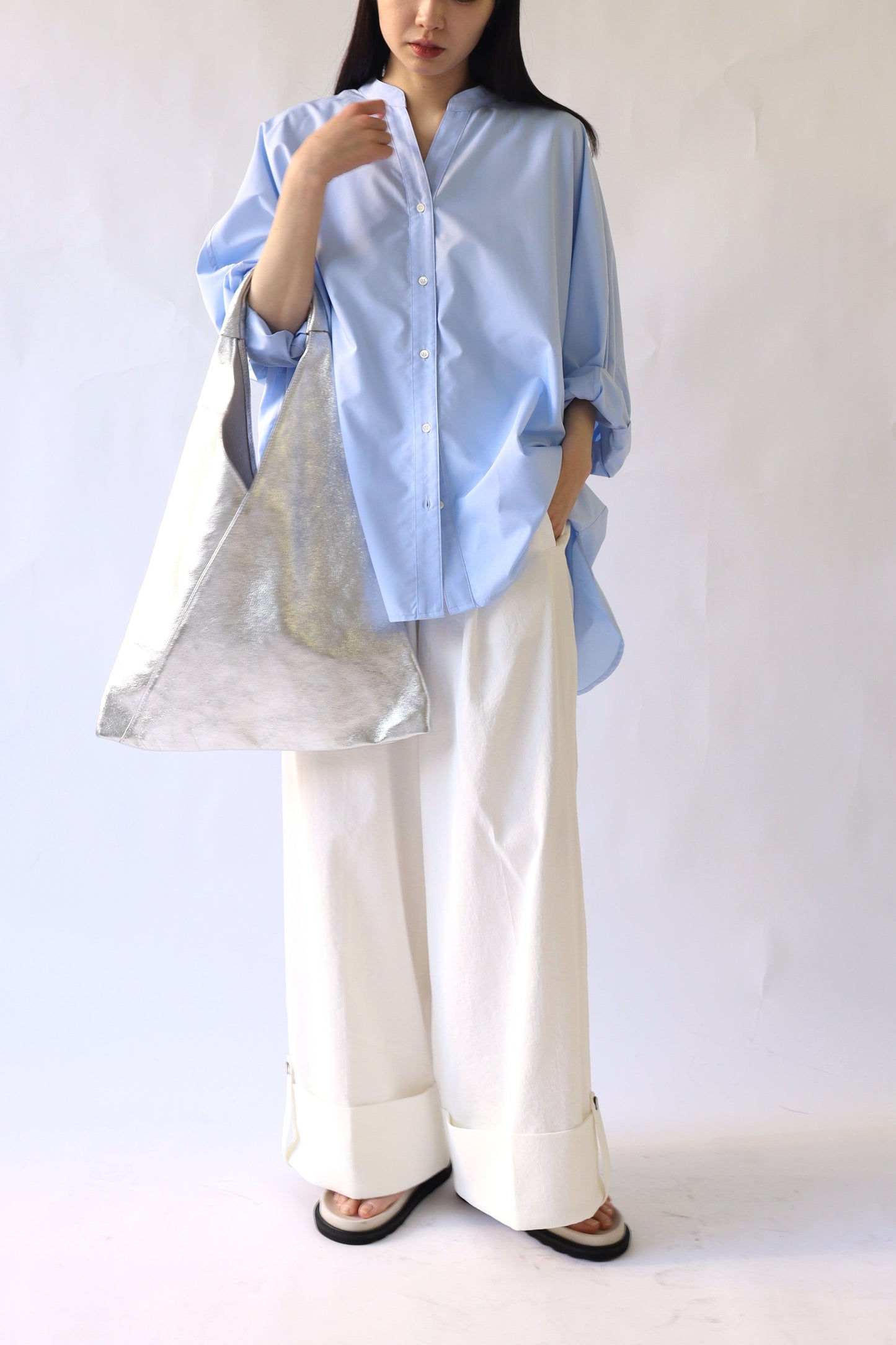 【MILLELA  FIRENZE】【PREORDER】メタリックトライアングルミディバッグ