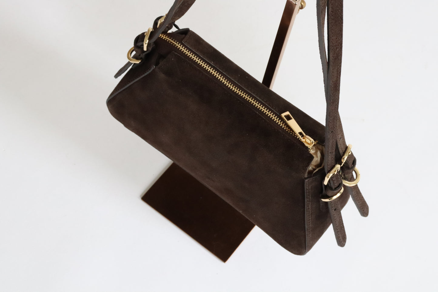 【MILLELA  FIRENZE】ダブルストラップスエードショルダーバッグ
