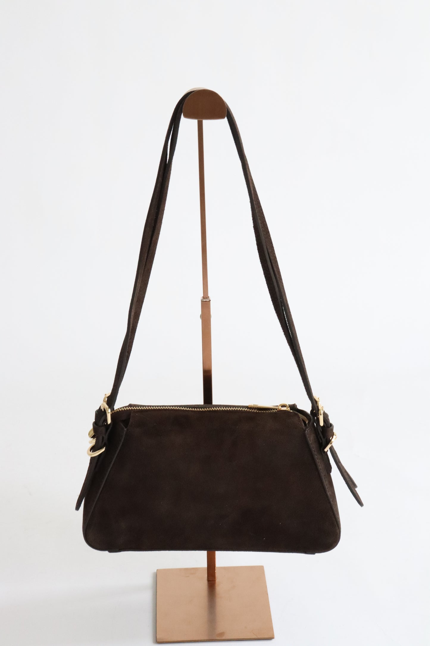 【MILLELA  FIRENZE】ダブルストラップスエードショルダーバッグ