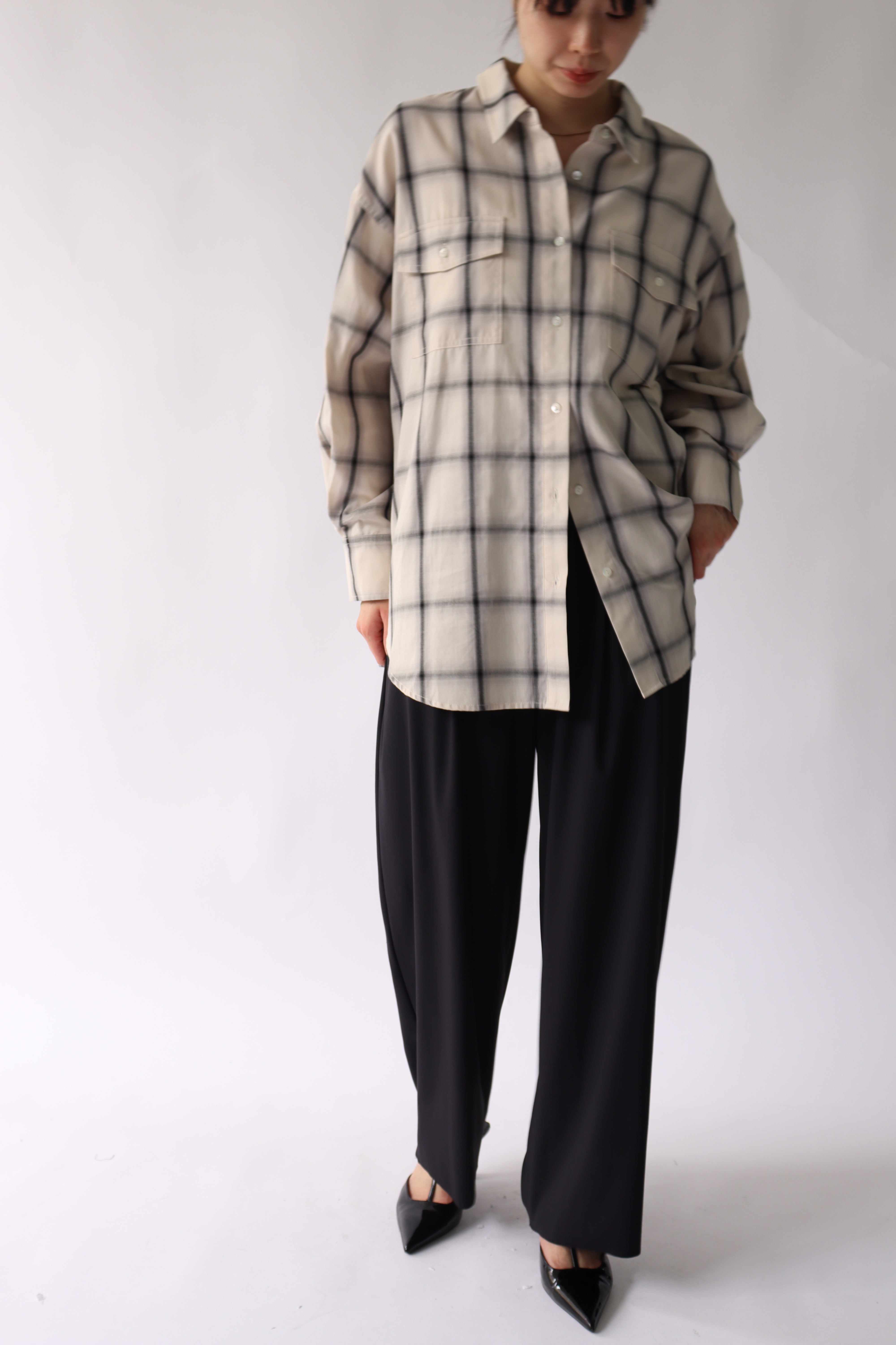 【ACUTA】オンブレーチェックオーバーシャツ¥16,500 ACUTA アクータ】【PREORDER】オンブレーチェックオーバーシャツ