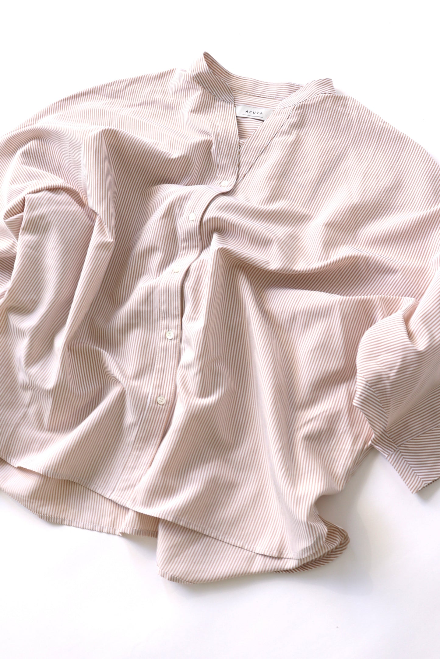 【ACUTA】 細ストライプドルマンポンチョシャツ
