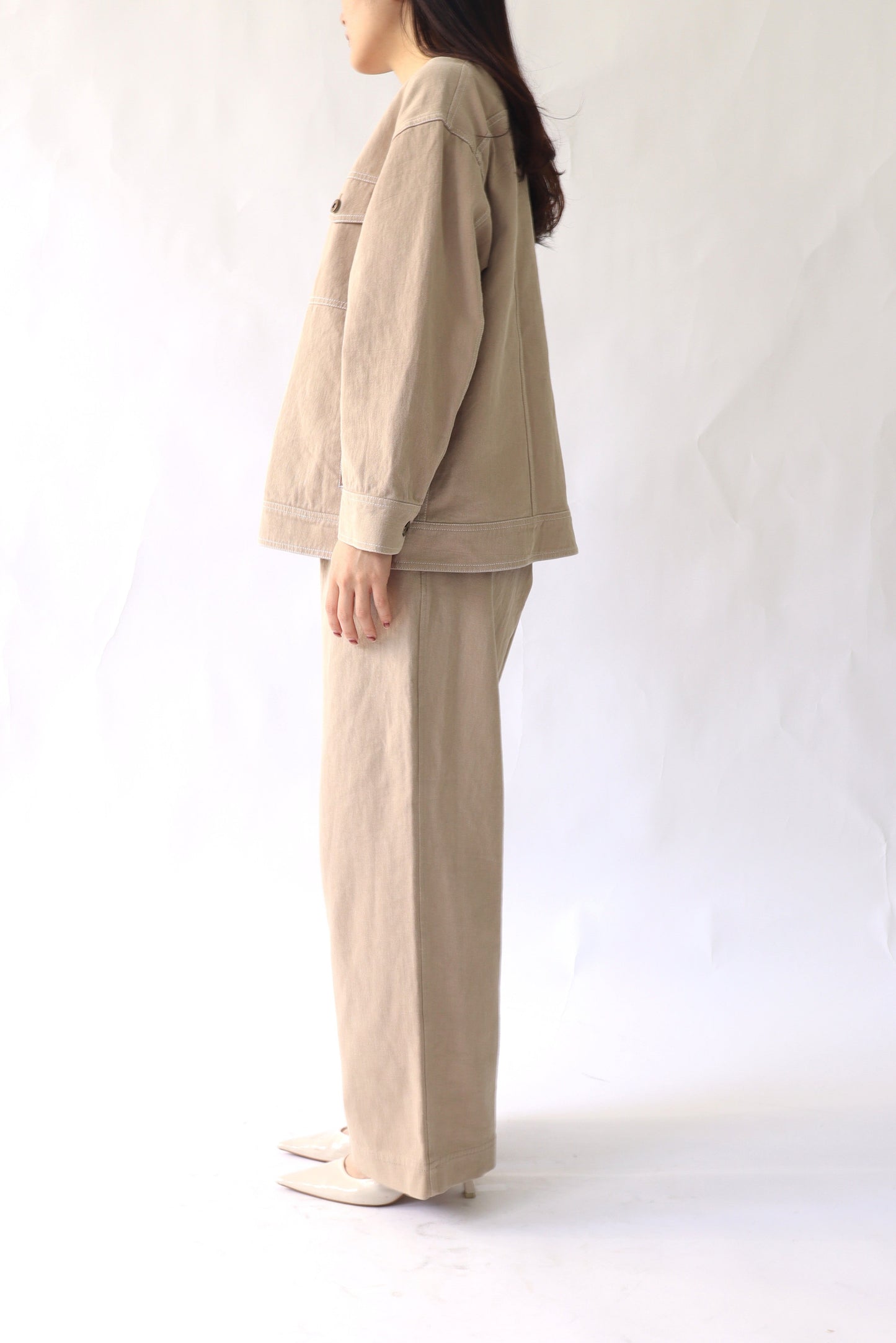 【ACUTA】【PRE ORDER】リネンブレンドカラーレスカバーオール