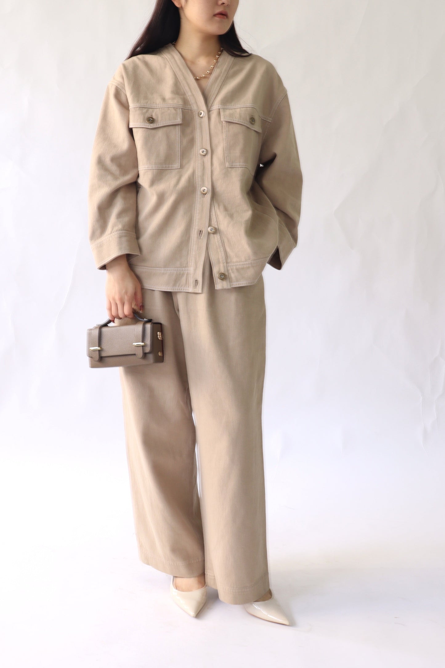 【ACUTA】【PRE ORDER】リネンブレンドカラーレスカバーオール