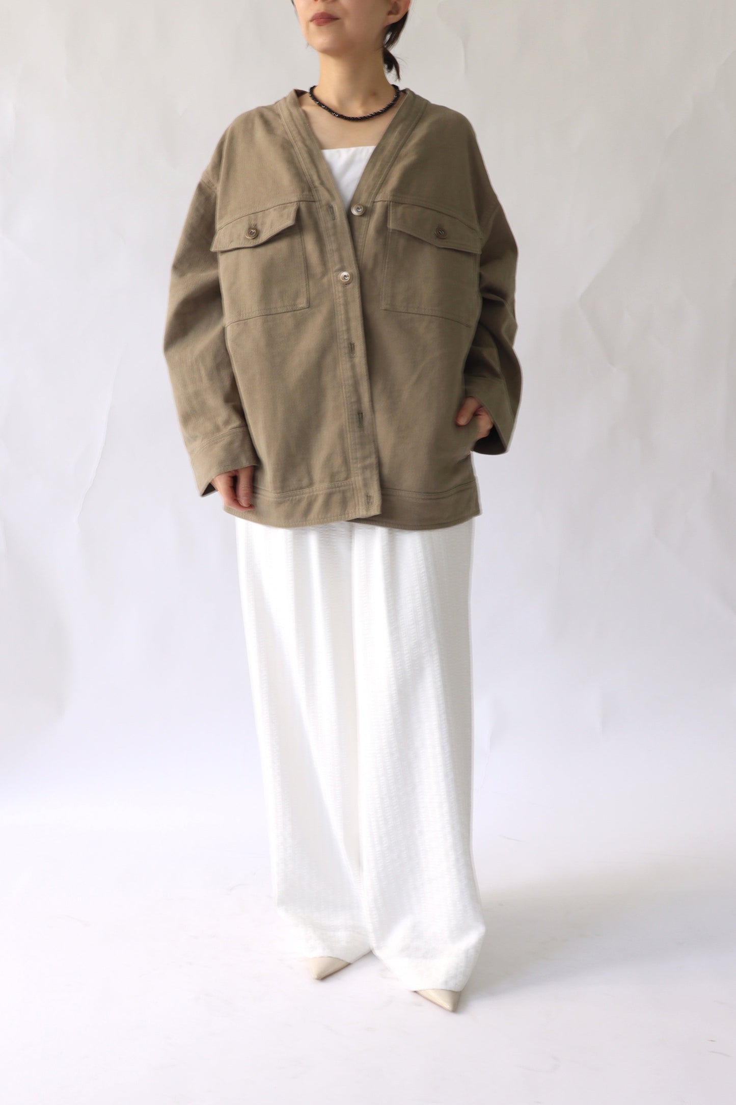 【ACUTA】【PRE ORDER】リネンブレンドカラーレスカバーオール