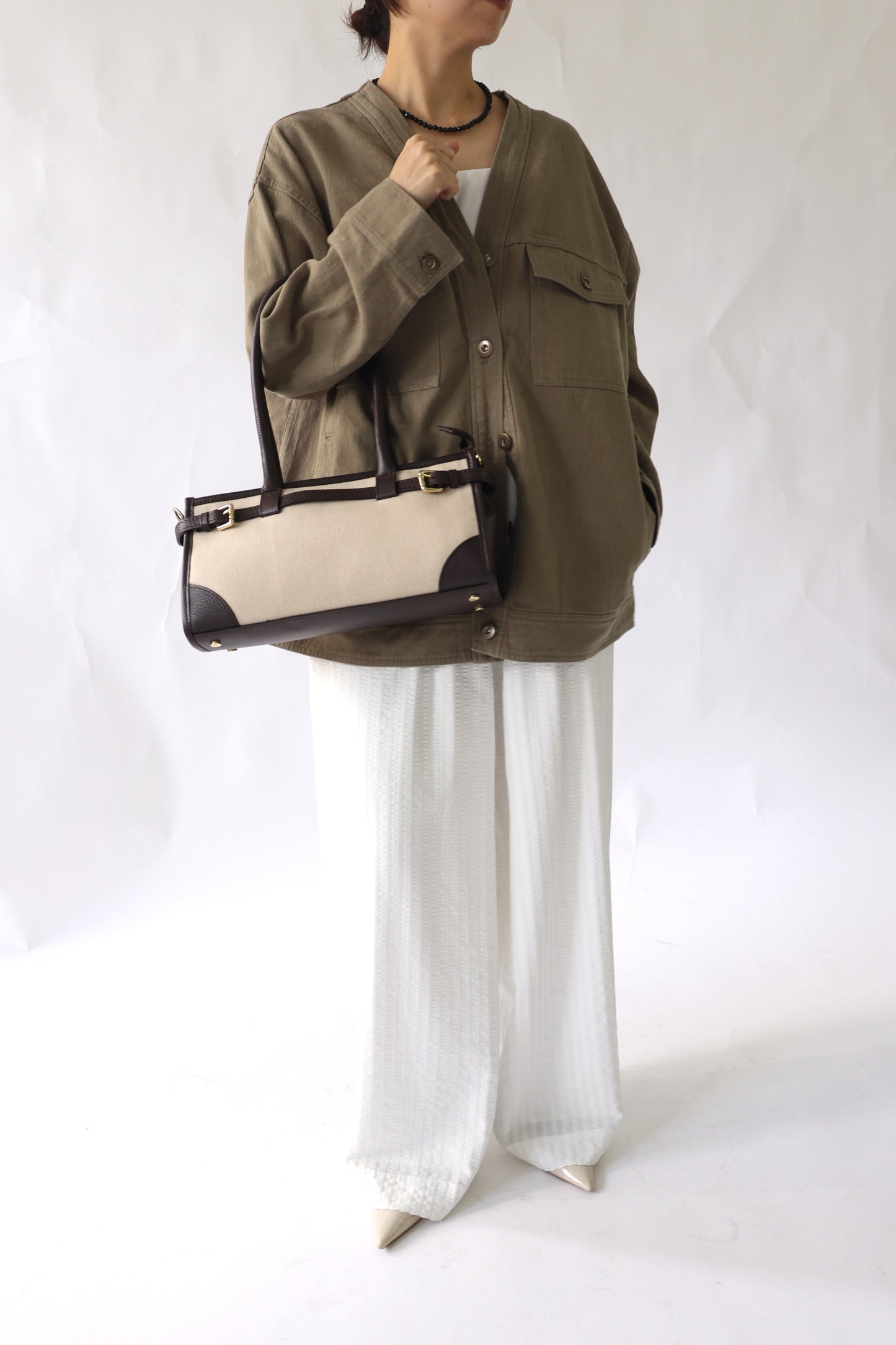 【MILLELA  FIRENZE】【PREORDER】レザー×キャンバス2WAYバッグ