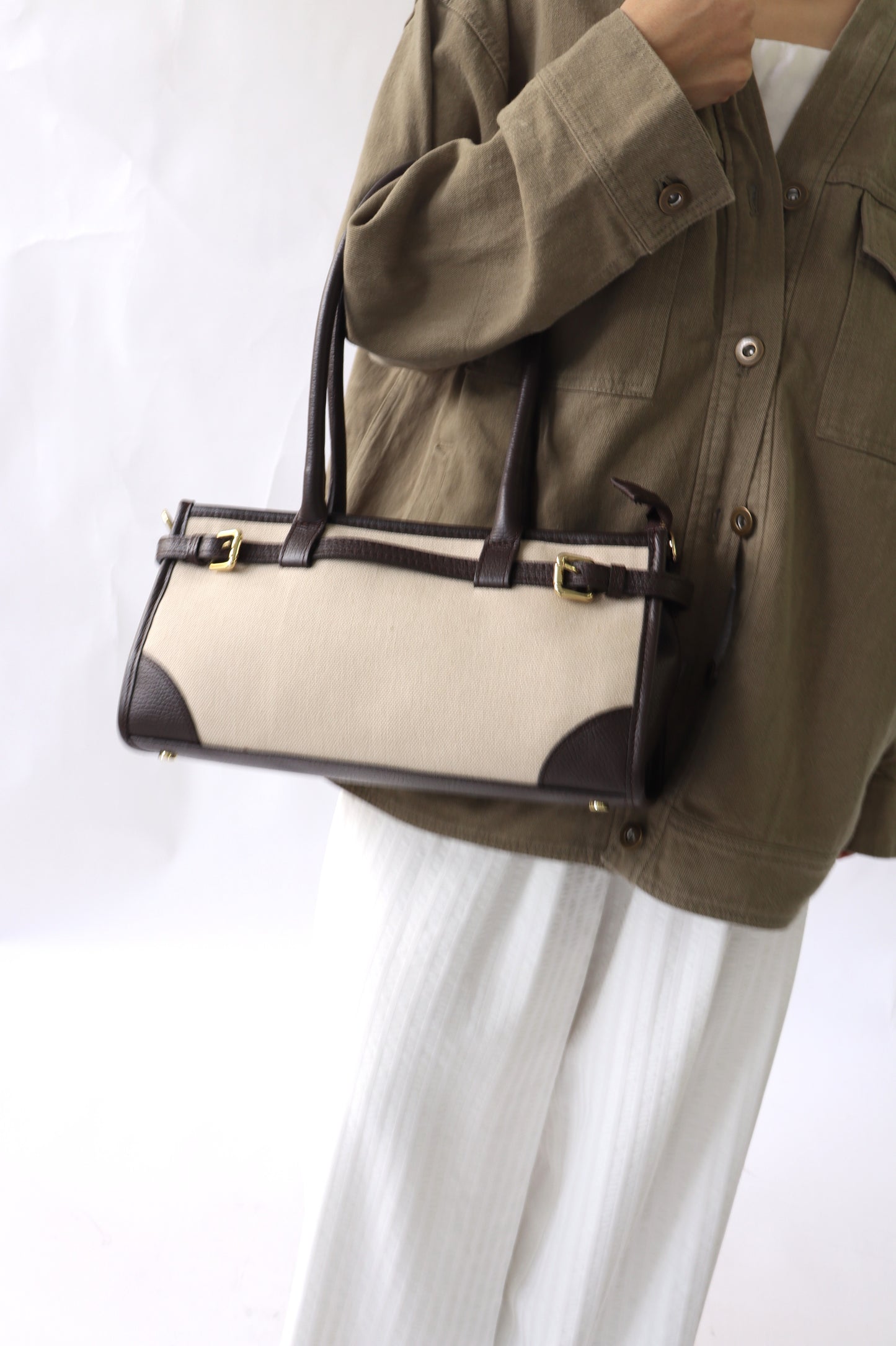 【MILLELA  FIRENZE】【PREORDER】レザー×キャンバス2WAYバッグ